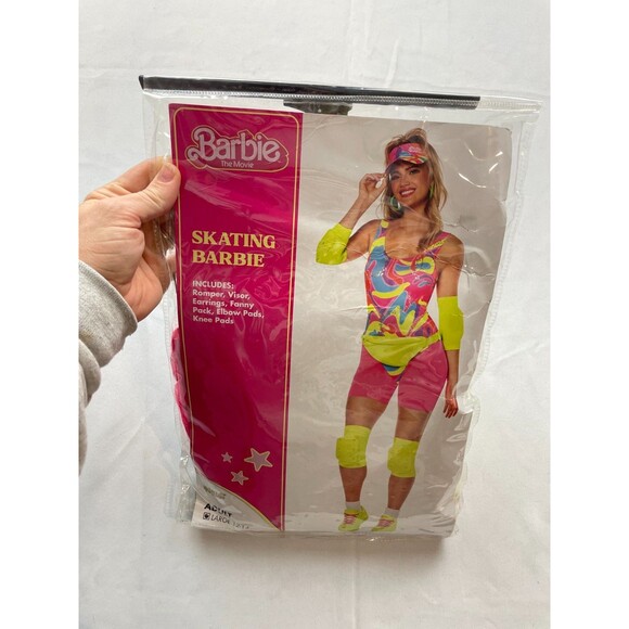 2023 Spirit Halloween Barbie The Movie Adult Skating Barbie Costume L 12-14 NEW - Picture 1 of 4